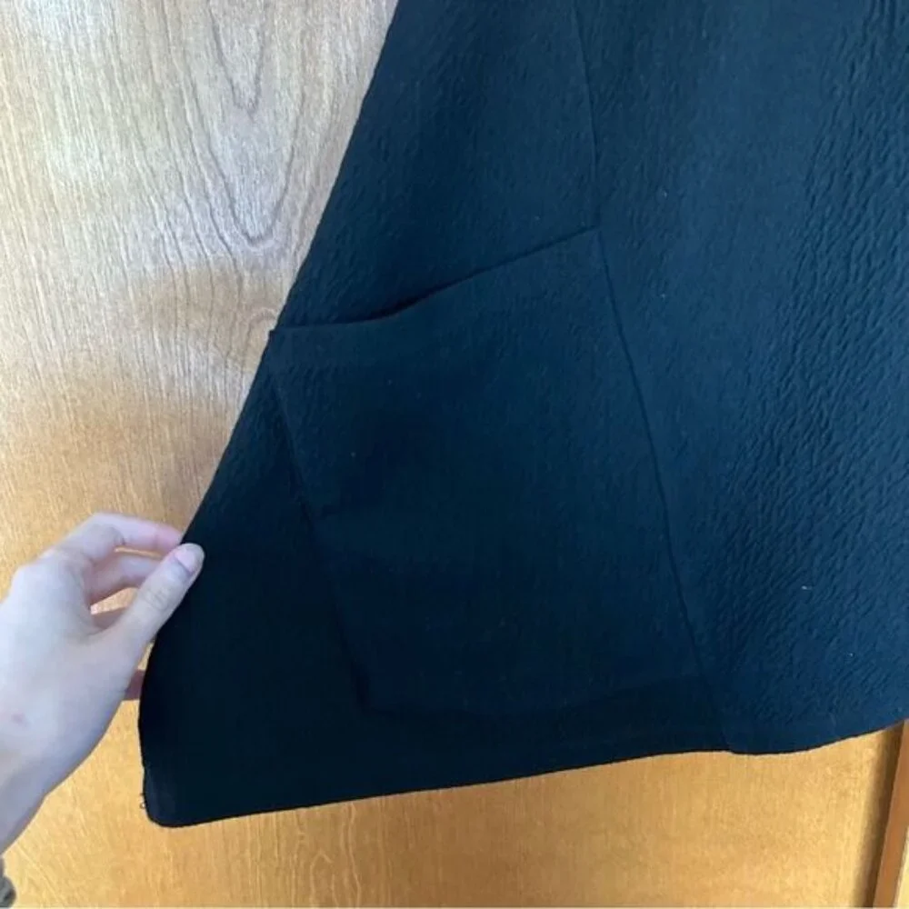 Luukaa Black One Button Asymmetric Cardigan Jacket Size 1 US 6 Lagenlook